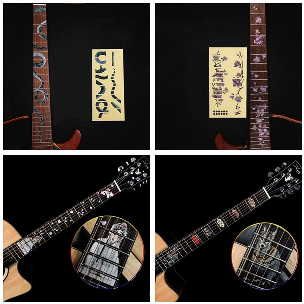 22 Styles Ultra Thin Cross Inlay Decals Fretboard Sticker Music Instrument Decorations Electric Acoustic Guitar Bass Accessory