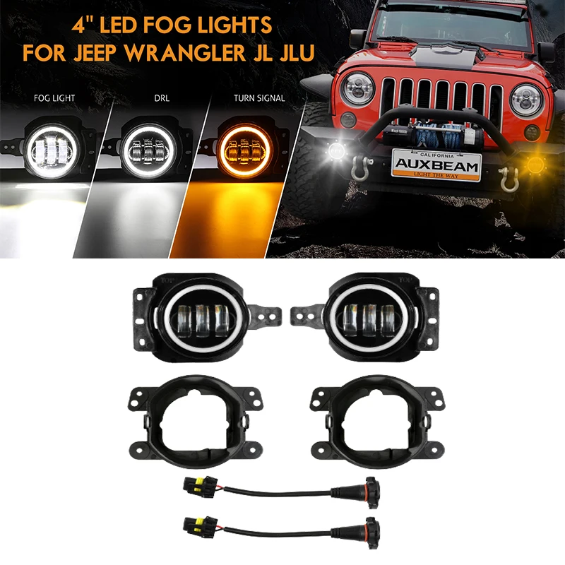 

A Pair Car Fog Lamps 12V IP65 Daytime Tunning lamp 30W 6000K Turn Signal Light For JEEP Wrangler JL 2018+ MS-JL01-FG30A-1