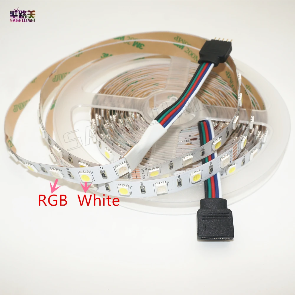 

5M/roll DC12V 60leds/m SMD 5050 Mixed Color RGBW RGBWW LED Strip Light IP30 IP65 waterproof Flexible 300led LED Neon Tape Ribbon