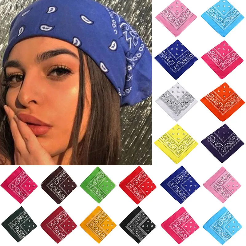 Trendy Cotton Print Hip Hop Headscarf Outdoor Riding Camping Cycling Headband Wrist Cuff Scarf Headwear Hijabs Hair Accessories