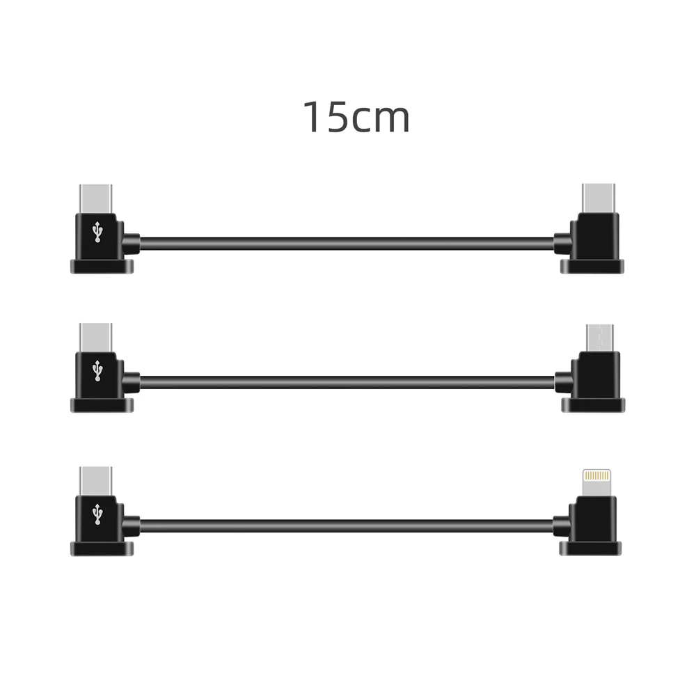 Relâmpago e cabo de dados Micro-USB, TYPE-C para relâmpago, 15 cm, 30cm, Smartphone Tablet, DJI FPV óculos V2, MINI 2, POCKET 2, MAVIC AIR 2