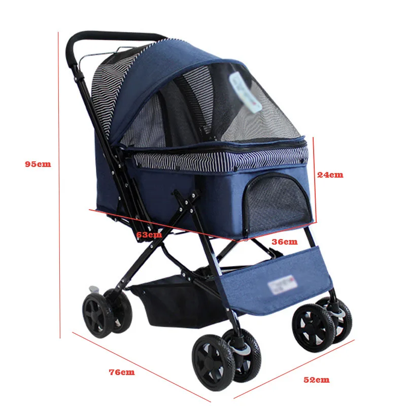 Pet Stroller Dog Bed With Ceiling Foldable Carrier For Dogs Transportation Go Out For A Walk Travel Shopping Exotic Accessories