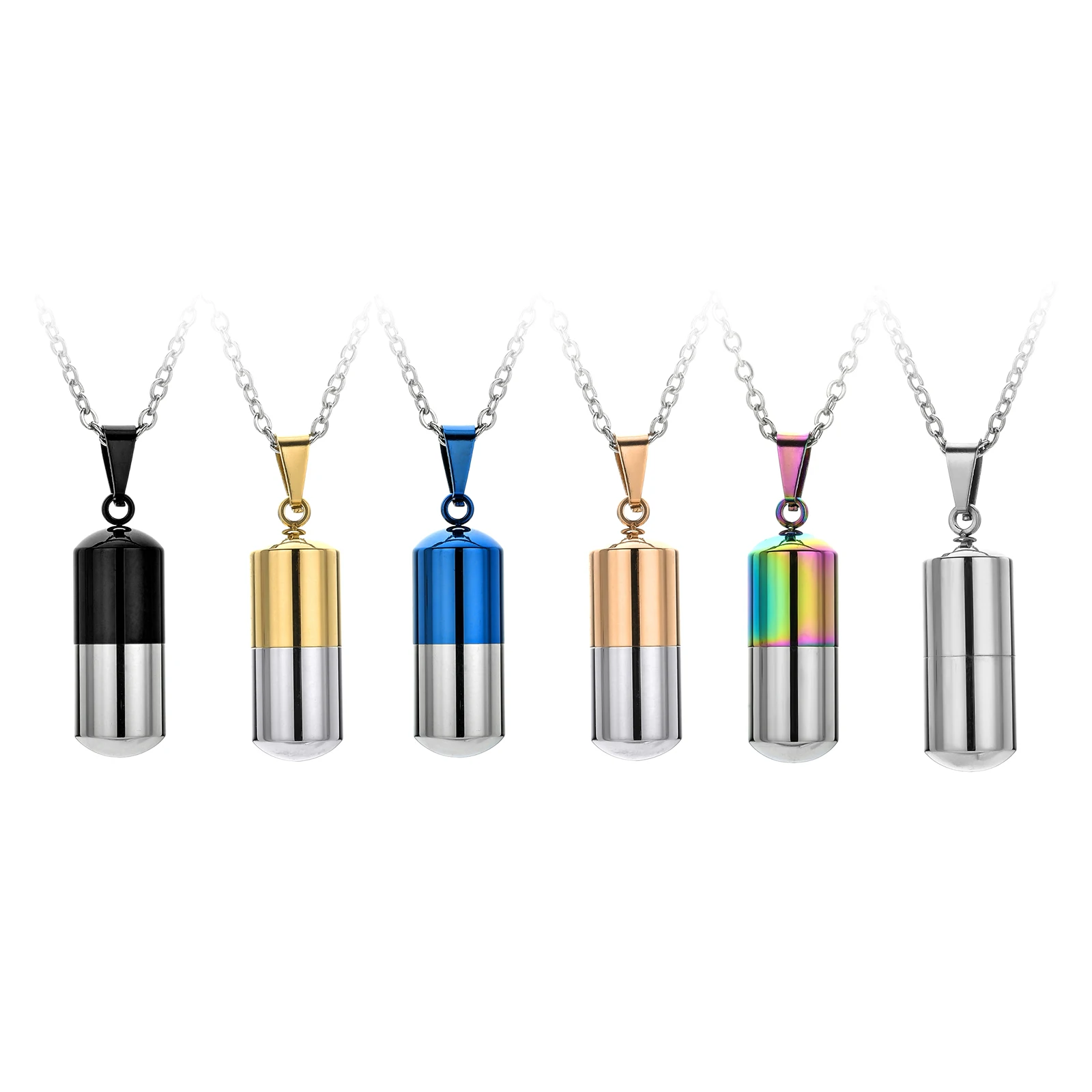 Open Capsule Pill Necklace Keychain for Men Women,Cross Engraved,Cremation Urn Pendant Perfume Holder Ashes Holder Keepsake