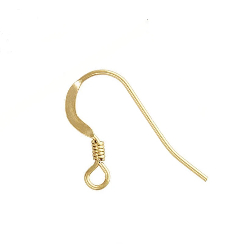 

14K Gold Filled Plain Ear Wires With Coil Gold Filled Findings for gold filled jewelry making DIY