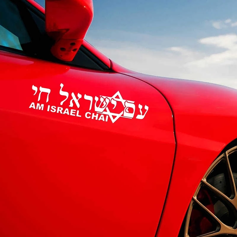 30763# 30x8.5 cm car sticker Israel ALIVE Hebrew inscription car decal waterproof stickers on rear bumper window