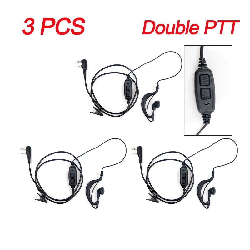 

3pcs Baofeng UV-82 2 Pin Walkie Talkie Earphone Dual PTT Earpiece Baofeng UV-82HP UV-82XH UV-8D DMR CB Radio Ecouteur Headset