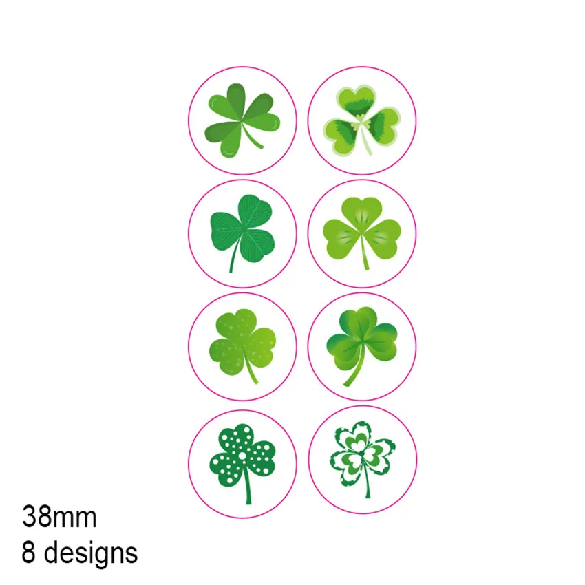 100-500pcs Clover Stickers Tags St Patrick's Day Stickers For Home Decor Baking gift packaging Seal Labels Stationery Stickers