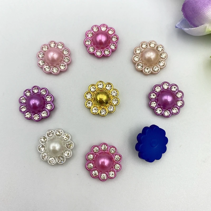 30Pcs Diy Mixed color resin flower Decoration Crafts Flatback Cabochon Scrapbooking Fit Hair Clips Embellishments Beads