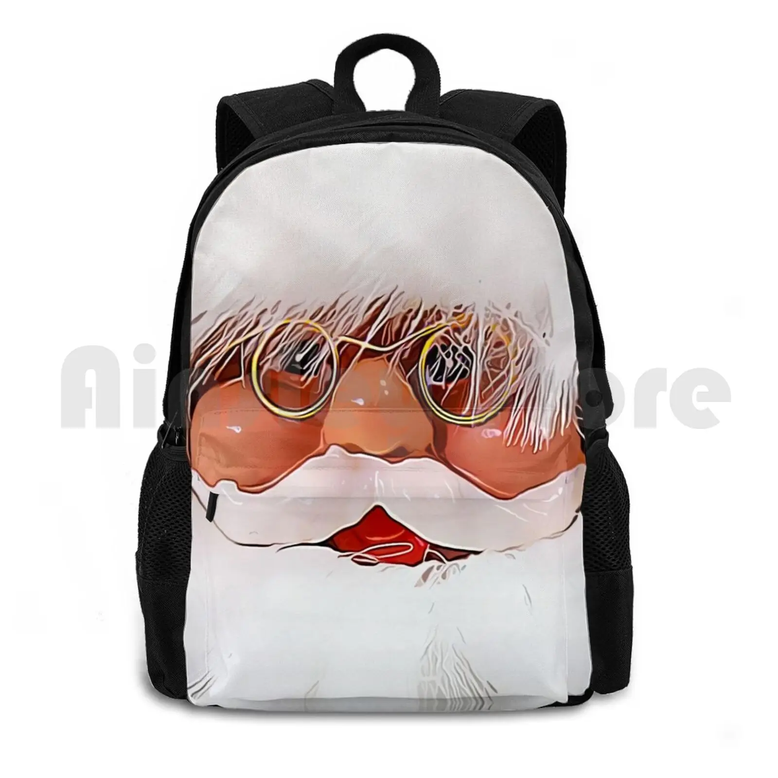 Round Santa Outdoor Hiking Backpack Riding Climbing Sports Bag Christmas Christmas Party Cool Trendy Trending New Retro Novelty