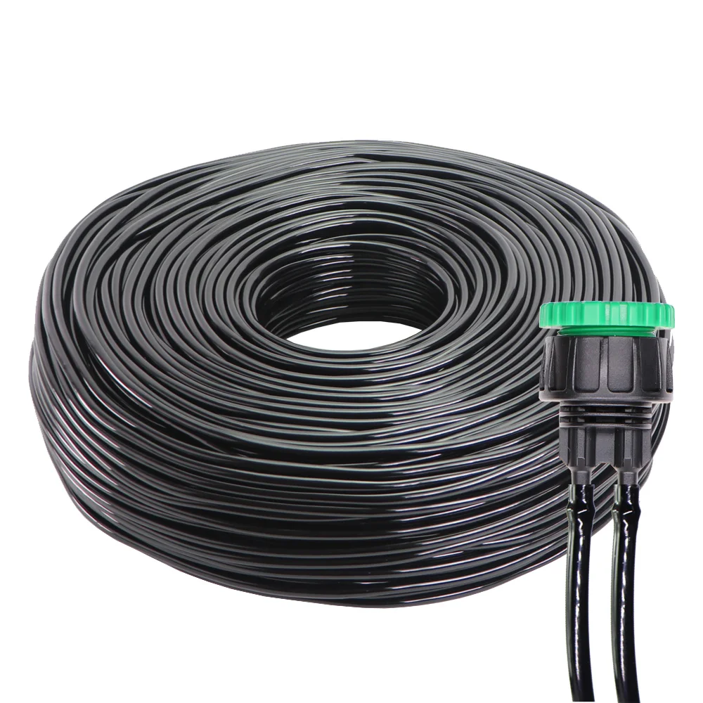 

10-100M 4/7mm Garden Watering PVC Hose Pipe Micro Irrigation Tubing Sprinkler w/ 1/2'' & 3/4'' 2-Way Barbed Outlets Connector