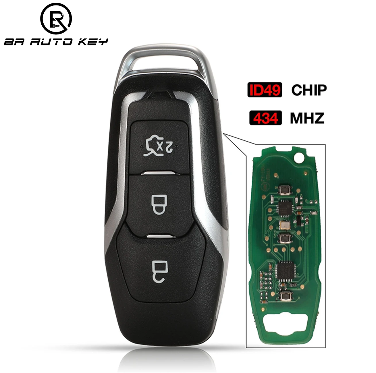 Smart remote key For Ford Mustang Kuka Explorer S-Max Focus Fusion 2014-2018 3 Button HITAG PRO ID49 Chip 433MHz DS7T-15K601-DB