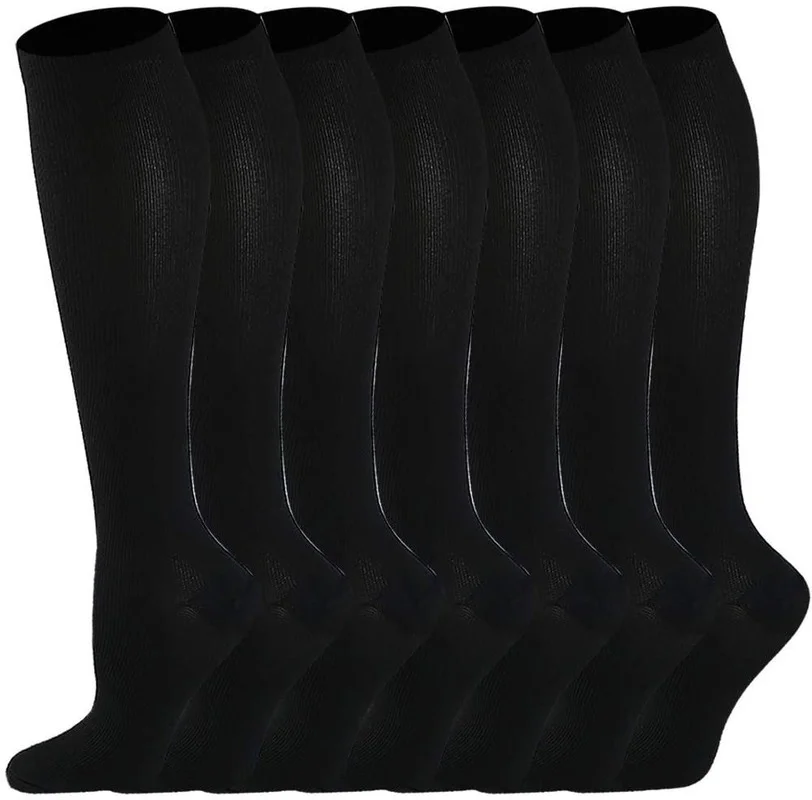 Compression Socks (4/6/7/8 Pairs), 15-20 Mmhg Is BEST Graduated Athletic Medical for Men Women Nurse Running Flight Travels