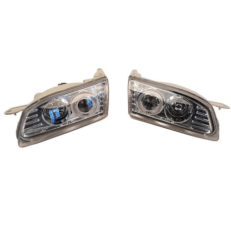 Car LED Modification Headlamp for Toyota Corolla Ae110 White Background Angel Eyes Lens Headlights1996 1997 1998 1999 2pcs