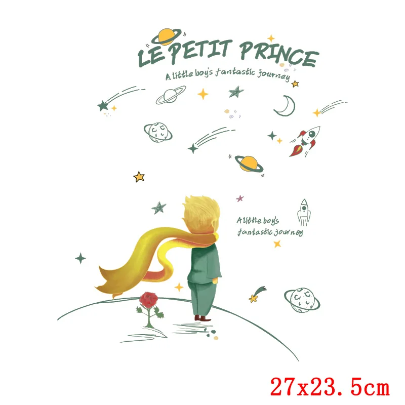 Cartoon Little Prince Clothes Patches Iron On Transfers For Clothes Applique Thermo-stickers On Clothes Anime Patch DIY Badge