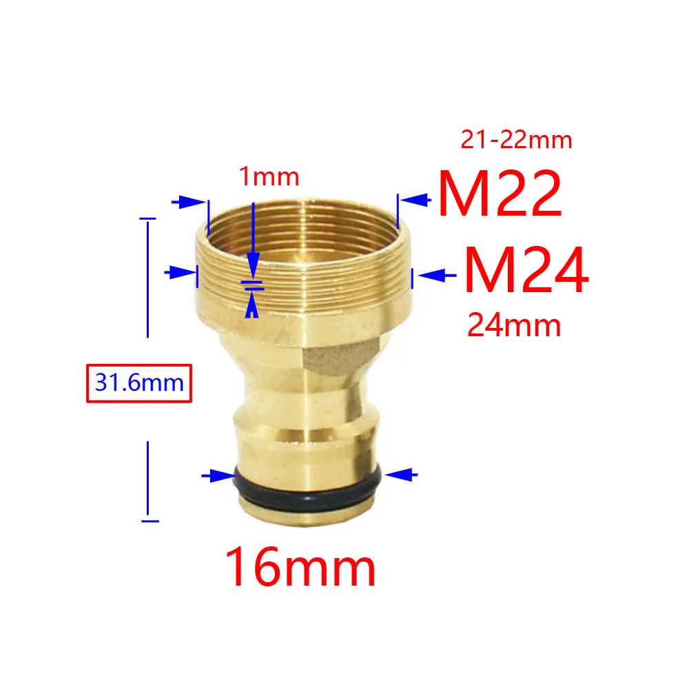 1/2 3/4 5/8 1" Thread Quick Connector Brass Garden Watering Adapter Drip Irrigation Copper Hose Quick Connector Fittings 1 Pcs
