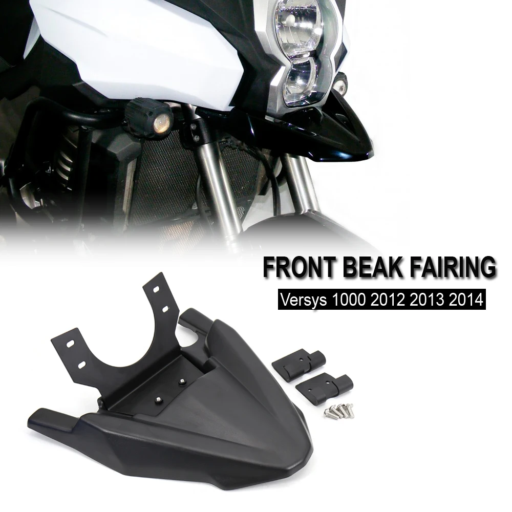 

NEW Black Motorcycle Front Beak Fairing Extension Wheel Extender Cover For Kawasaki Versys 1000 2012 2013 2014