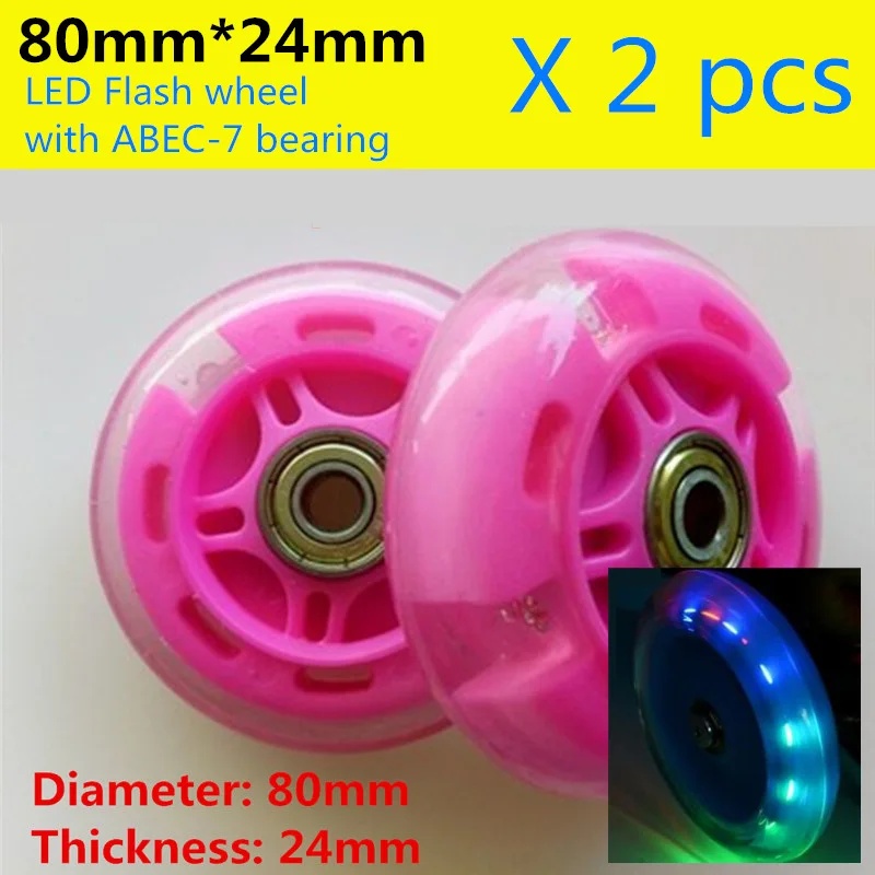 LED Flash Rear Tire 3 In 1 Children Scooter Rear Wheel for Kids 3-wheels Car LED Shine Roller Cycling Behind Durable Elastic PU