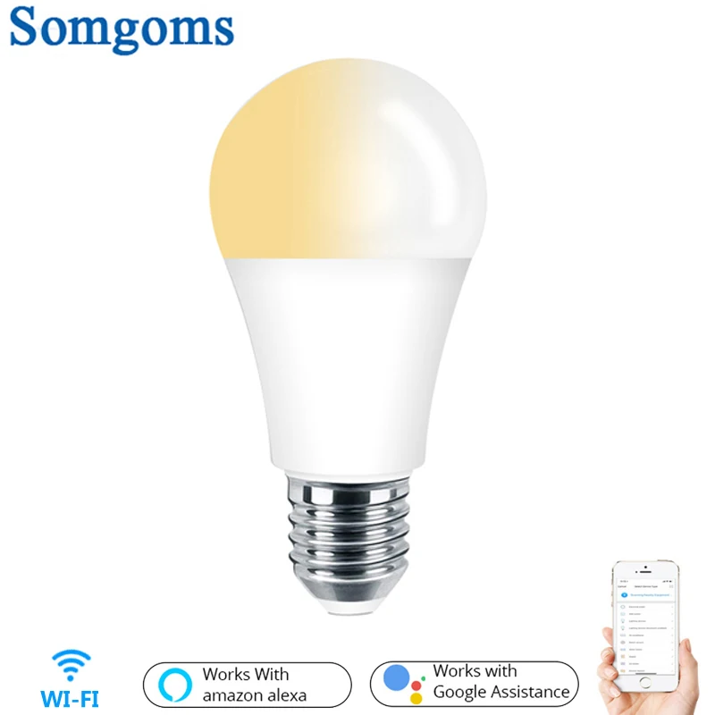 

E27 WiFi Smart Light Bulb LED Lamp C+W 1/2/3/4 PCS 7W White Daylight Tuya App Remote Control Works with Alexa Echo Google Home