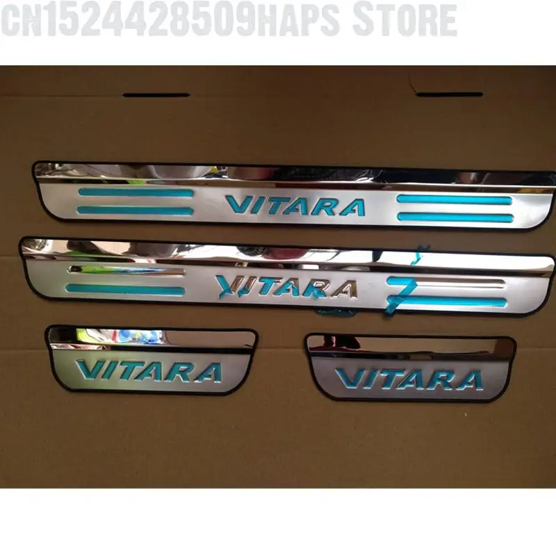 4 teile/los edelstahl scuff platte einstiegsleistenpedal für 2015-2019 Suzuki VITARA auto zubehör – Detail 2