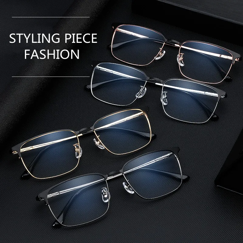 Pure Titanium Male Business Classic Glasses Frame Squre Men Myopia Hyperopia Optical Prescription Eyeglasses Full Frames