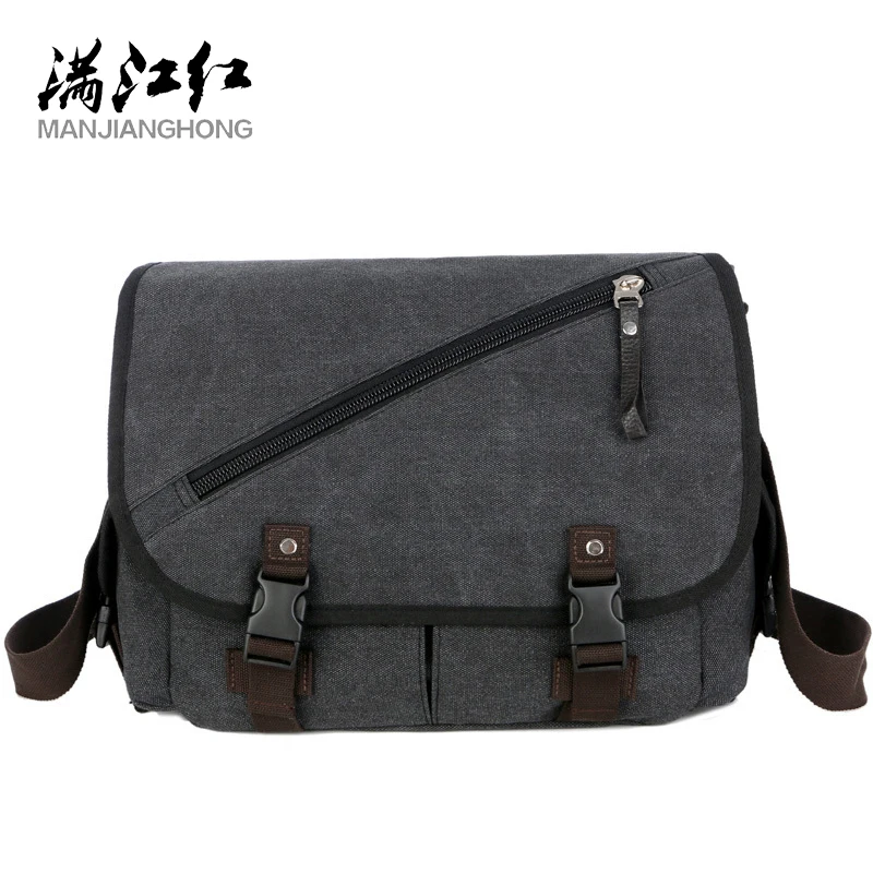 

MANJIANGHONG Man Briefcase Package Cotton Canvas Casual Men's Shoulder Bag High Quality Canvas Messenger Bags Male Crossbody Bag