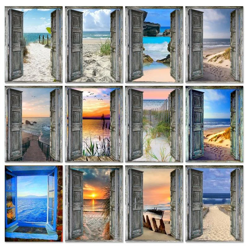 

GATYZTORY Landscape Door Painting By Numbers Set Picture By Numbers Oil Paints 40*50 Photo Handmade For Children Handiwork For W