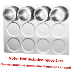 LMETJMA Magnetic Spice Jars Rack Not Included Magnetic Spice Tins Stainless Steel Spice Jars Wall Plate Base KC0292