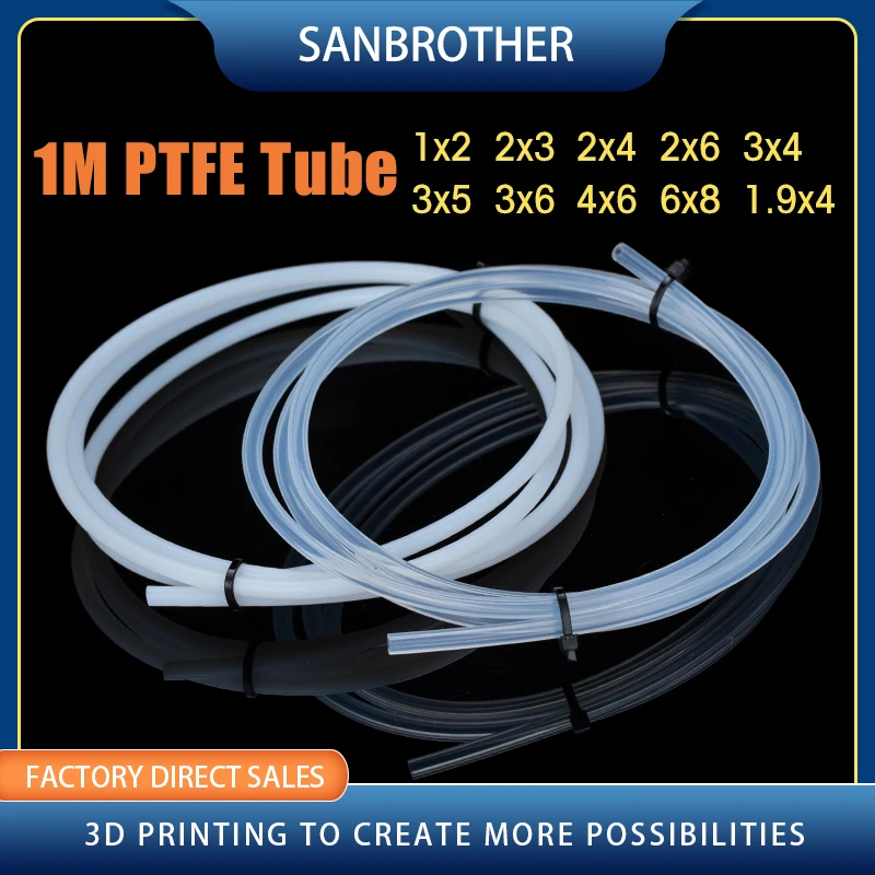 1 Meter 3D Printer Imported Clear/White PFA PTFE Tube PiPe J-head hotend RepRap Rostock Extruder 2x3 2x4 3x4 4x6