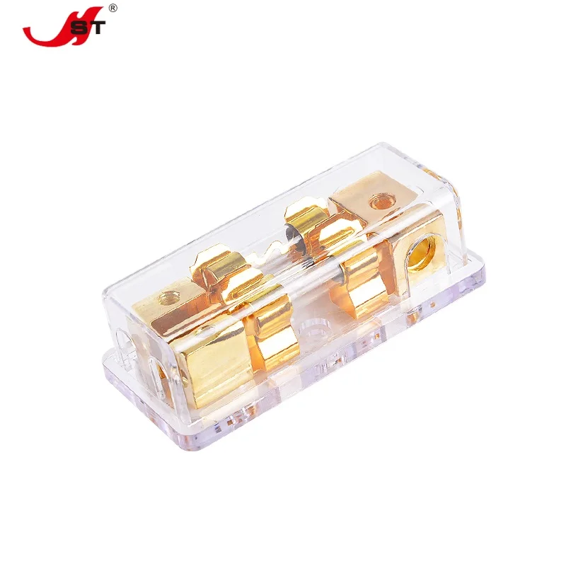 

Universal 12V 30A~100A 1 In 2 Ways Car Fuse Box Holder Copper Plated Car Sound Safety Seat for Auto Boat Vehicle Audio