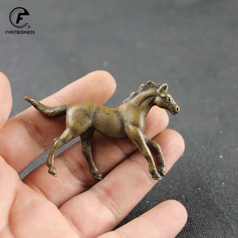 Vintage Copper Animals Arabian Horse Wild War Horse Courser Figurines Desk Ornament Home Decoration Accessories Brass Craft - view 4
