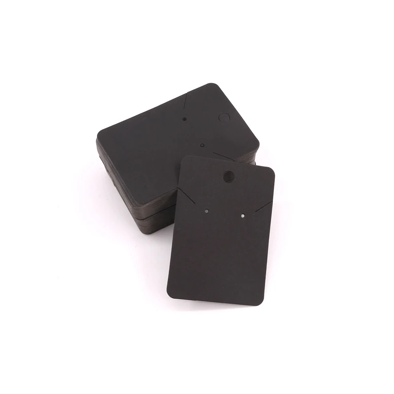 5x7cm Black Cardboard Earring Studs Necklace Display Gift Cards 50pcs Packaging Jewelry Bracelet Charms Card Holder Custom