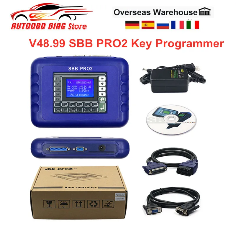 جهاز برمجة مفاتيح Super SBB PRO2 V48.99 يدعم السيارات الجديدة حتى 2017 بدون رموز محدودة مع لغات متعددة أفضل من SBB V48.88