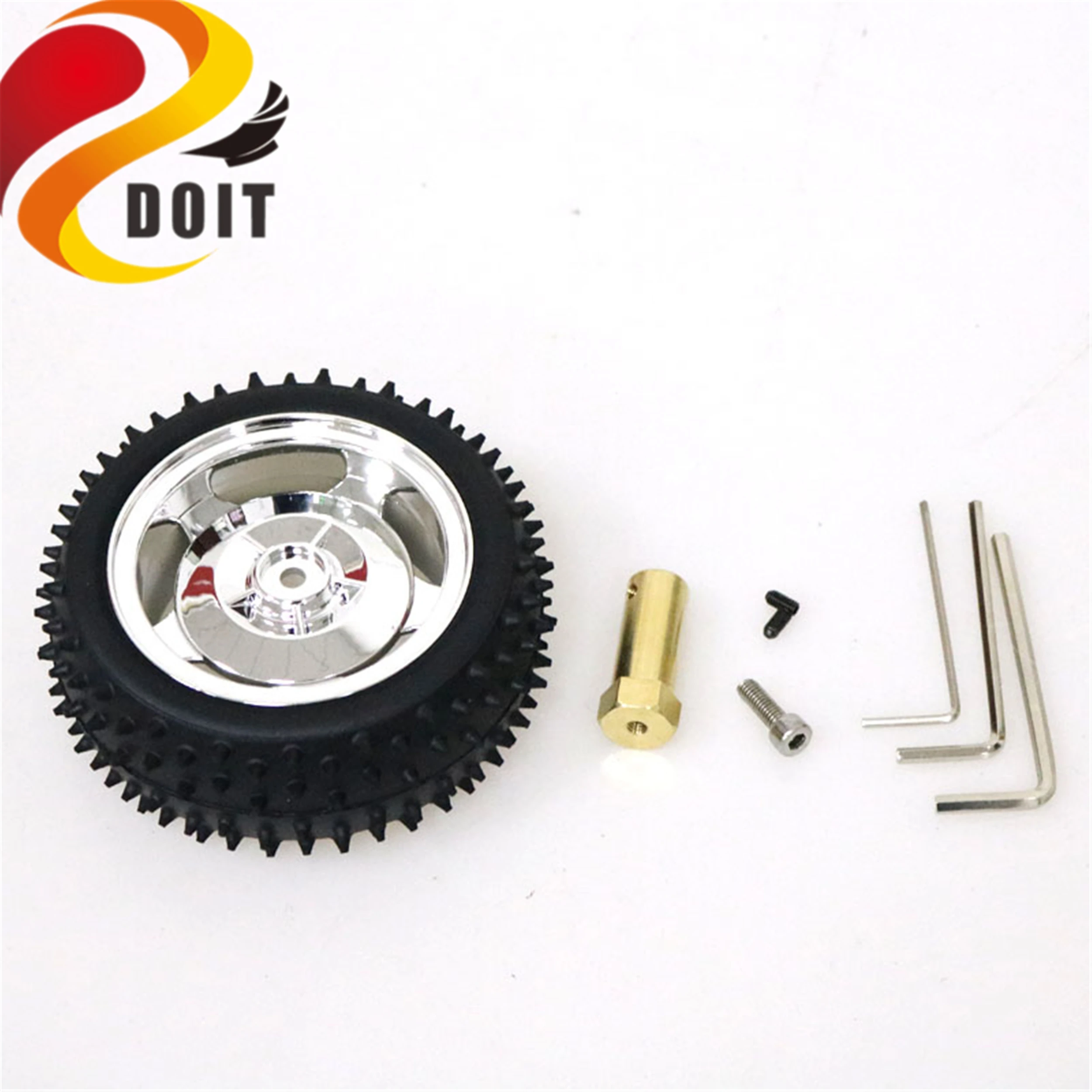 SZDOIT 85mm Plastic Tire with 4/5/6mm Coupling Nylon Wheel Hub Wheel for 2WD/4WD Robot Car Chassis Toy Parts