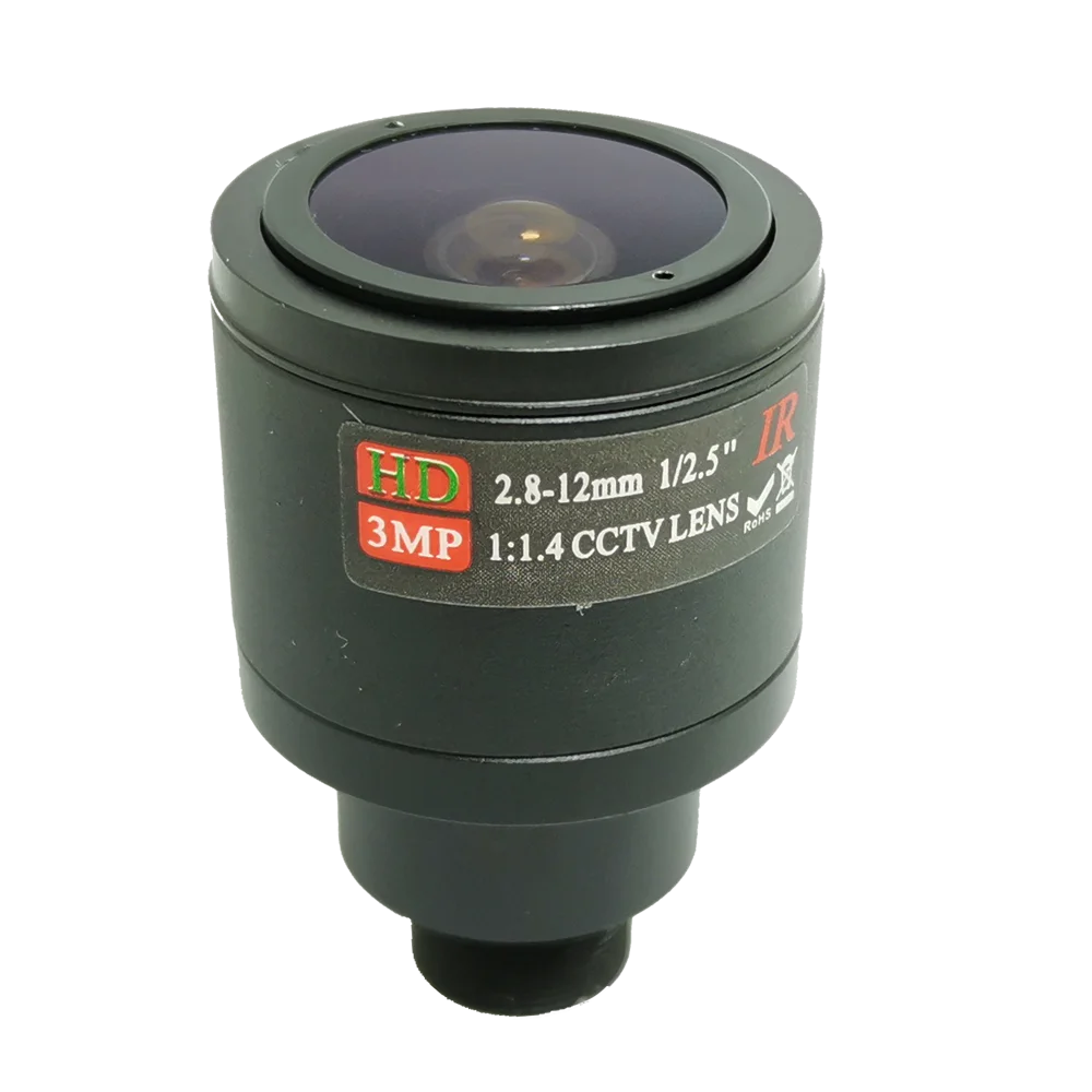 JIENUO Lens IR CCTV Camera Lens HD 2.8mm-12mm Len 3MP for HD Security 1/2.5 inch Manual Focus and Zoom Lens