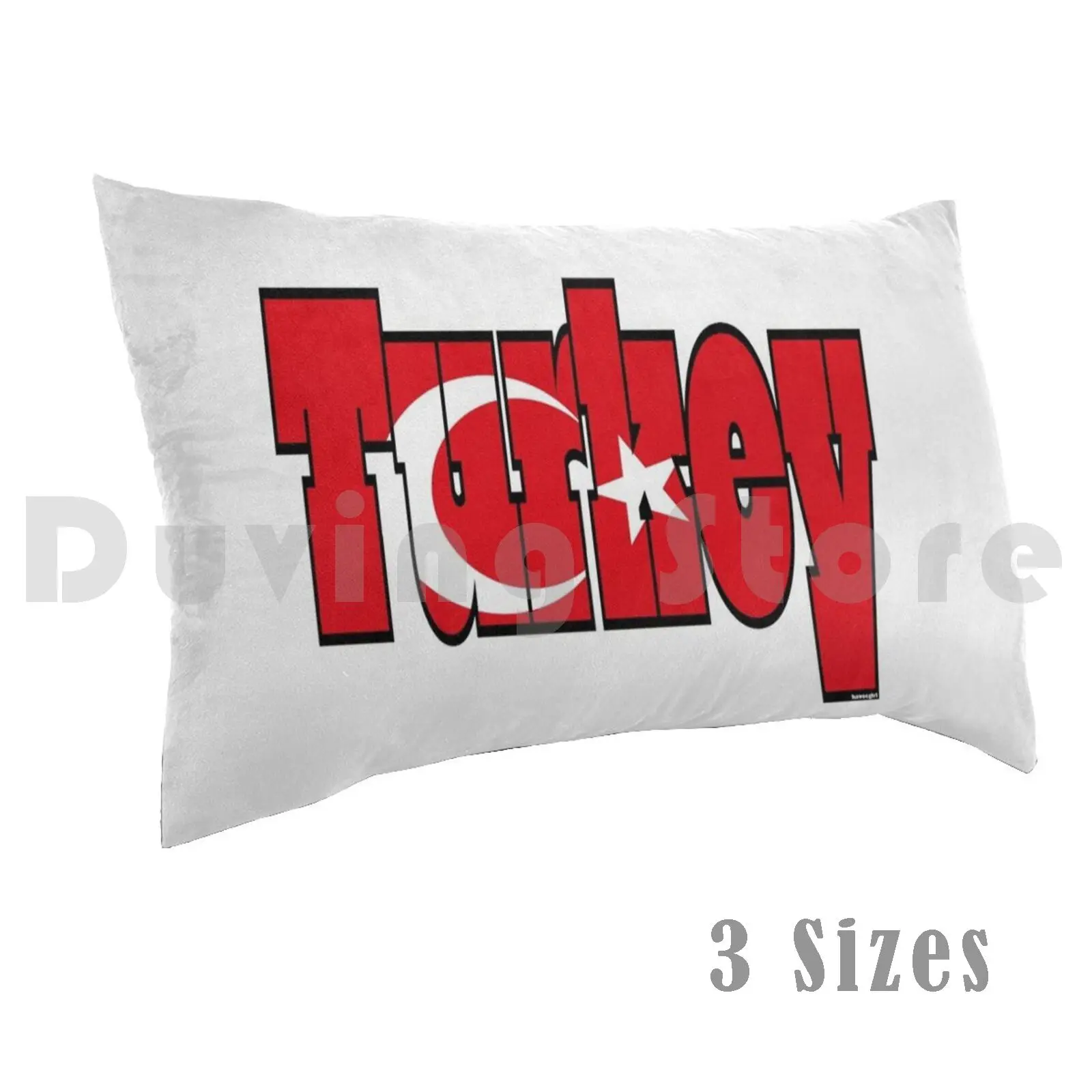 Turkey Font With Turkish Flag Pillow Case Printed 35x50 Pakistan Iran Iraq Turkey Turkish Turk Israel