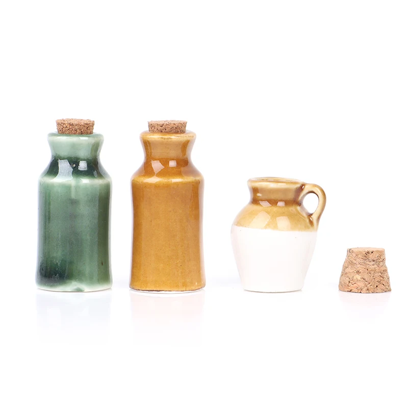 1Pcs 1:12 Dollhouse Miniature Ceramics Jar Seasoning Jar Kitchen Toy Home Decor