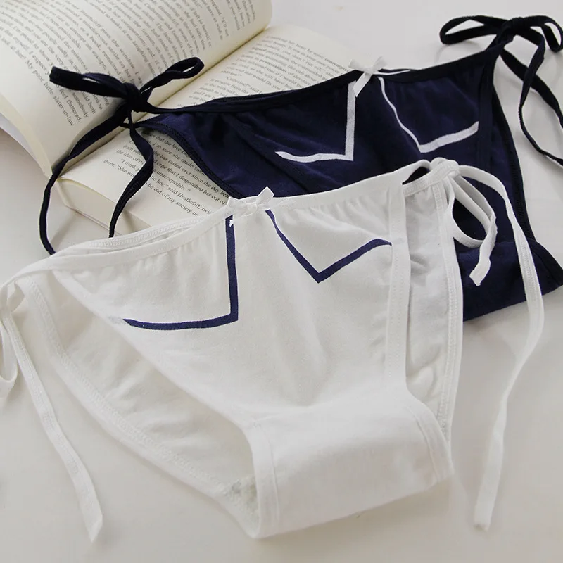 

2021 Women's Cotton Underwear Fashion Girl Comfortable Briefs Mid Waist Seamless Bandage Underpants Female Sexy Lingerie