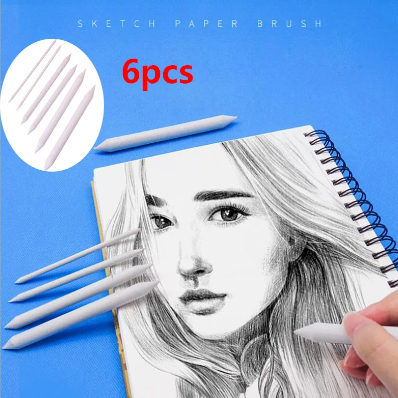 6/3pcs/set Paper Eraser Pen Art Sketch Painting Painting Smear Pen Scholar Charcoal Sketch Tool Rice Paper Pen Artist Supplies