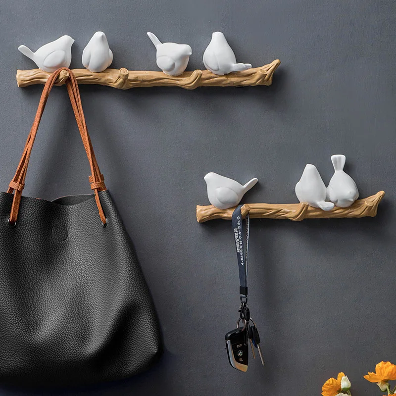 Wall Decorations Home Accessories Living Room Hanger Resin Bird Key Kitchen Coat Clothes Towel Hooks Hat Handbag Holder W