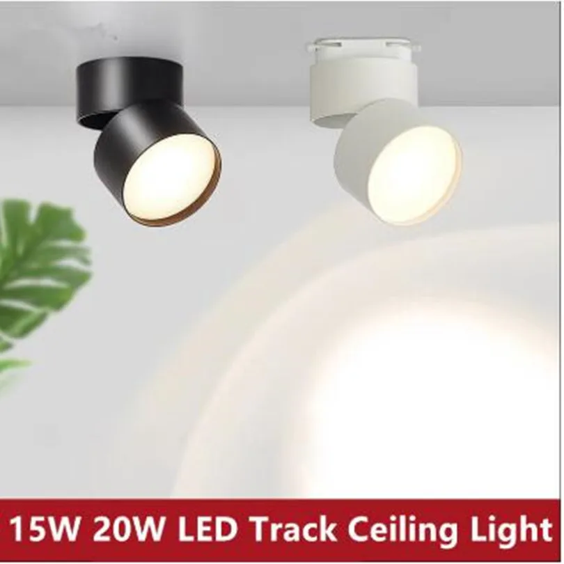 2 sztuki z możliwością przyciemniania 15W 20W oświetlenie szynowe LED lampy sufitowe LED czarne/biała obudowa AC110V 220V oświetlenie wewnętrzne