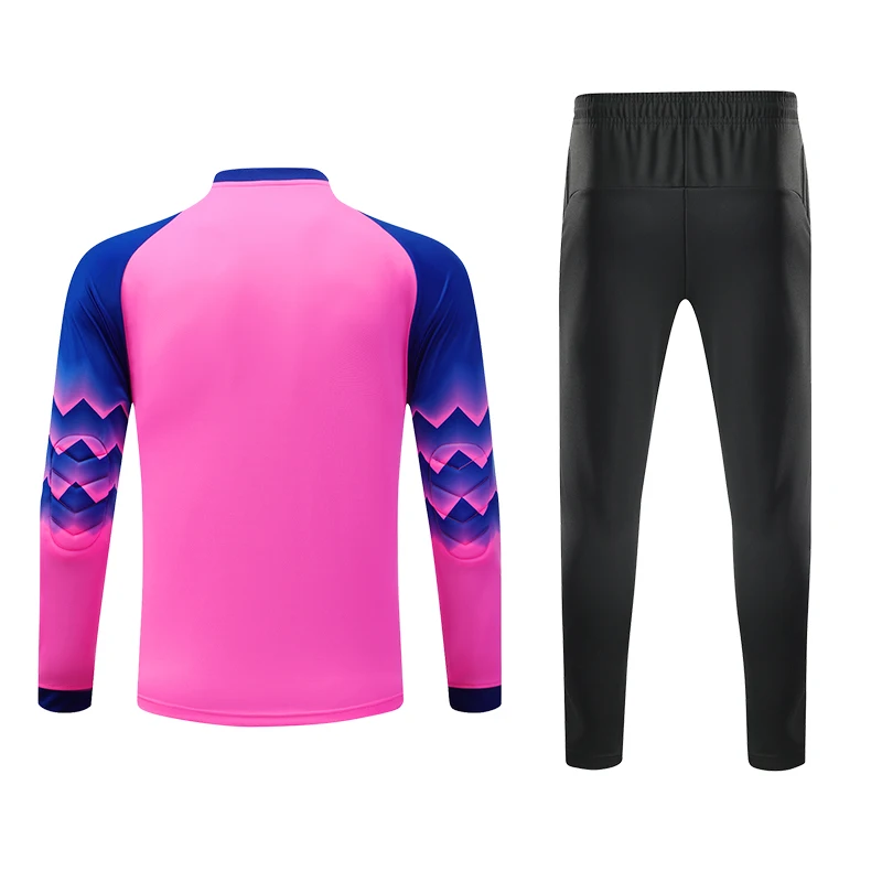 2021 New Uniform Men\'s Football Training Goalkeeper Uniform Kids Soccer Jersey Set Long Sleeve Protective Sponge Shirt Pants