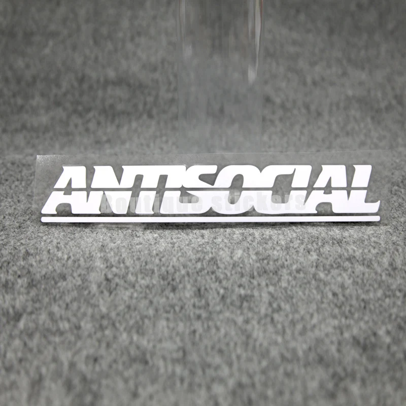 Die-cut Text ANTISOCIAL Sticker Applies To The Decals of The Car Body, Window, Back Box, Bumper, Motorcycle Racing Helmet