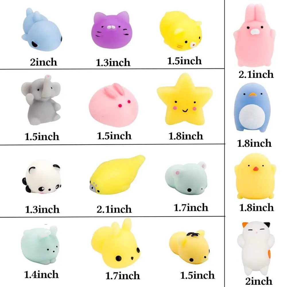 Mini Mochi Squishies Squishy Kawaii Stress Reliever Toys Cat Panda Unicorn Party Favours Gifts for Kids Boys Girls