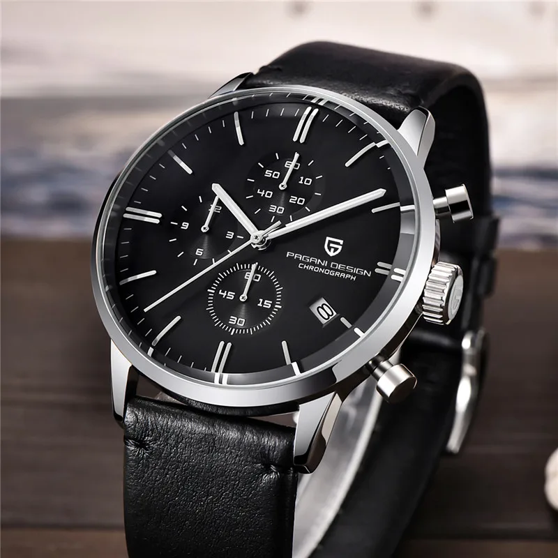 PAGANI DESIGN 2022 New Luxury Fashion Sapphire Japan VK67 Mens Watches Quartz Pointer Chronograph Waterproof Wrist Accessories