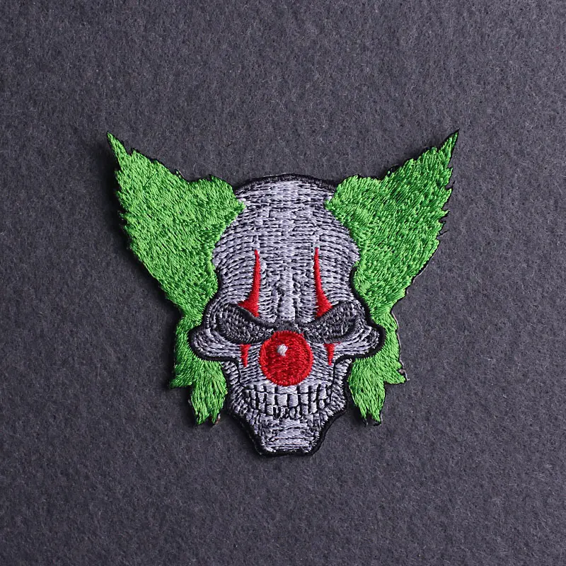 Punk/joker Patch haftowane naszywki na odzież łata z czaszką żelazko na plastry na ubrania szkielet naklejki na ubrania aplikacja