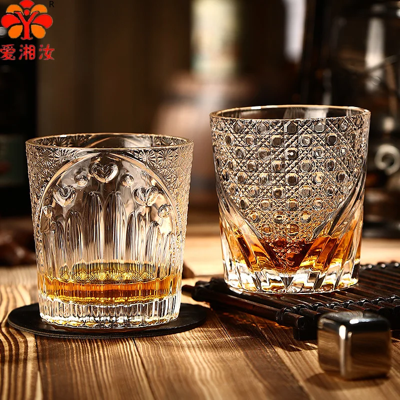 

Aixiangru Whiskey Glass Creative Japanese Thickened Glass Personality Vintage Glass Beer Glass Classic Ice Boll Cups