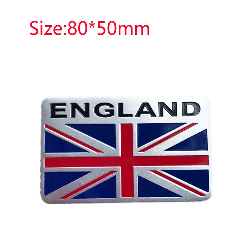 UK Flag United Kingdom Flag Thin Aluminium Label Emblem Chrome Car Styling Sticker England Britain National Flag Car Stickers