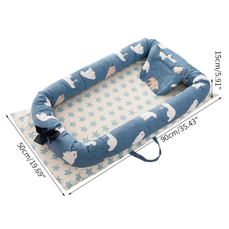 Lit nid de bébé Portable en coton, berceau de voyage pour bébé, berceau de transport pour enfant en bas âge, couffin pare-chocs