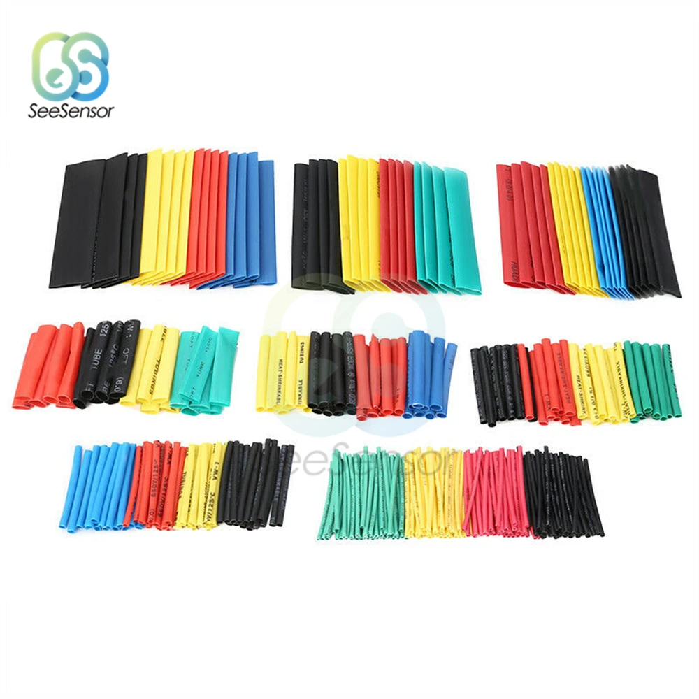 400pcs/set Polyolefin Shrinking Assorted Heat Shrink Tube Wire Cable Insulated Sleeving Tubing Set