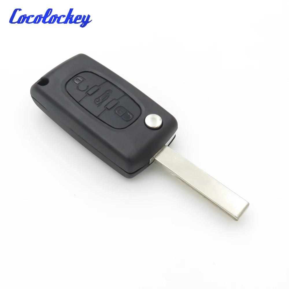 Cocolockey Replacement Shell for Citoren Peugeot Fiat Scudo VAN 3 Buttons FOB REMOTE KEY Case Blade Type HU83 NO LOGO Fiat Key
